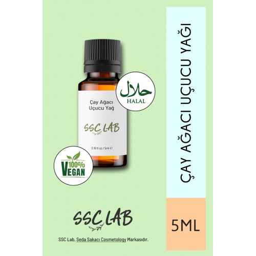SSC Lab Çay Ağacı Yağı 5ml • Doğal Sertifikalı, Bitkisel Formül, Saf Uçucu Yağ