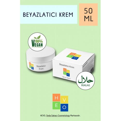 HEVO Beyazlatıcı Bakım Kremi 50ml • Doğal Sertifikalı, Yaşlanma Karşıtı, Ton Dengeleyici, Güneş Lekesine Karşı Etkili