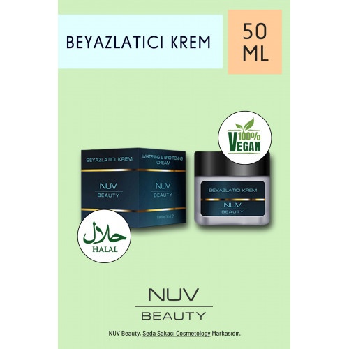 NUV Beauty Beyazlatıcı Krem 50ml • Doğal Sertifikalı, Yaşlanma Karşıtı, Ton Dengeleyici, Güneş Lekesine Karşı Etkili